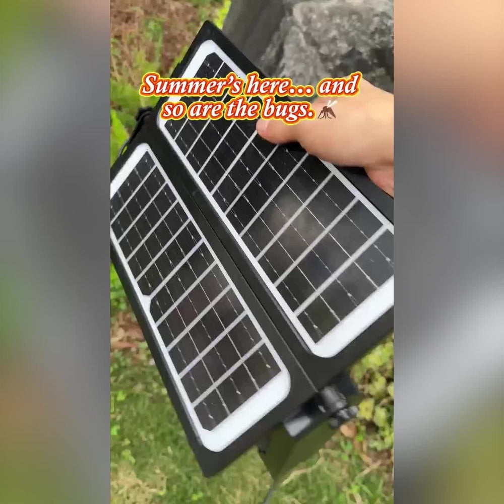 Solar Bug Zapper Outdoor ¨C 4500V Electric Mosquito Killer with Dual Solar Panels & USB Charging, Auto On/Off Light Sensor, IPX4 Waterproof Insect Trap for Patio, Backyard, Garden & Camping