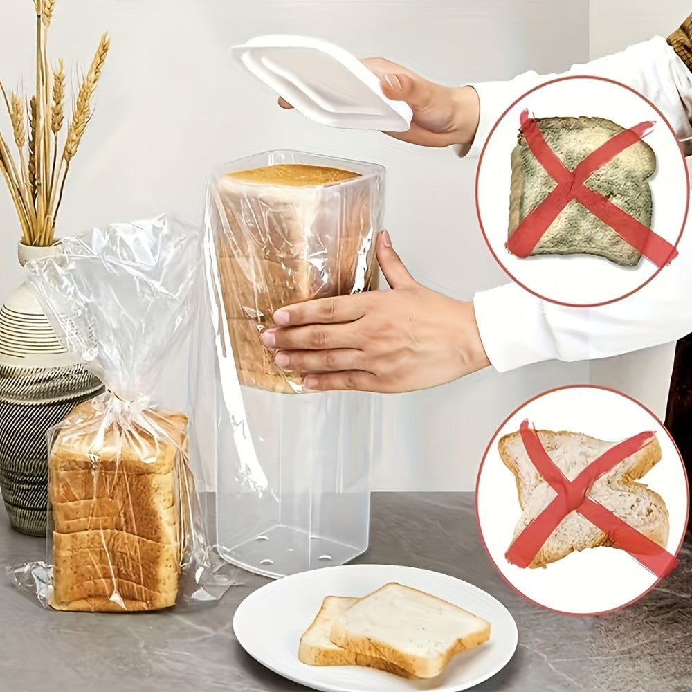 Leak Proof Plastic Food Storage Container with Flip Top Lid ¨C Airtight Sealing Box for Bread, Toast, Fruits & Vegetables, Rectangle Kitchen Organizer