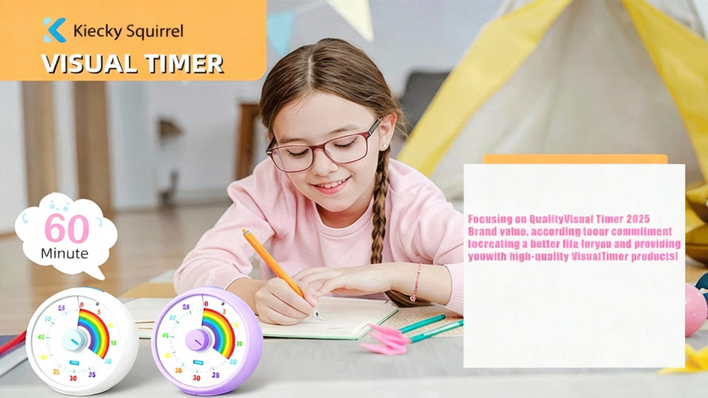 Visual Timer 60 Minute Countdown Silent Tomato Timer Rainbow Pattern for Classroom Office Kitchen Desktop Time Management Tool Battery Powered