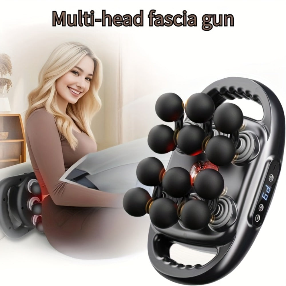 Massage Gun for Deep Tissue Relief ¨C Cordless Percussion Massager with 9 Speeds & 9 Modes, Multiple Heads for Back, Neck, Shoulders, Legs & Feet | Gift for Dad & Mom