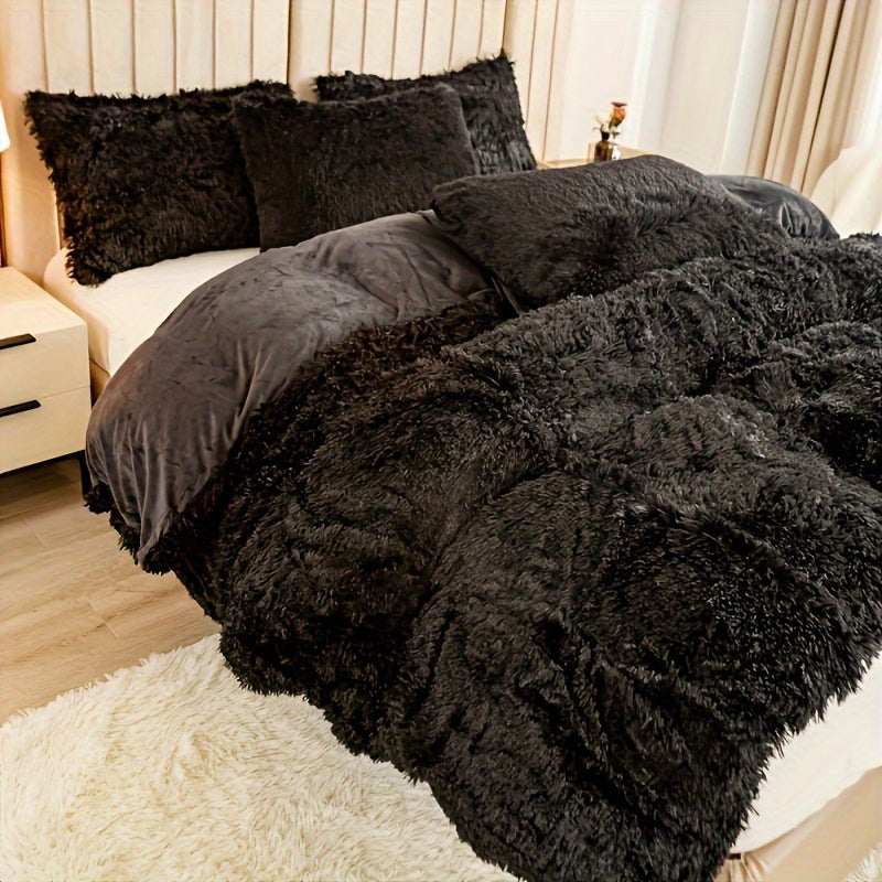 Plush Duvet Cover 100% Polyester Soft Warm Zipper Closure Cozy Bedroom Bedding Twin Full Queen King Solid Tie Dye 14 Colors for Bedroom Guest Room Dorm