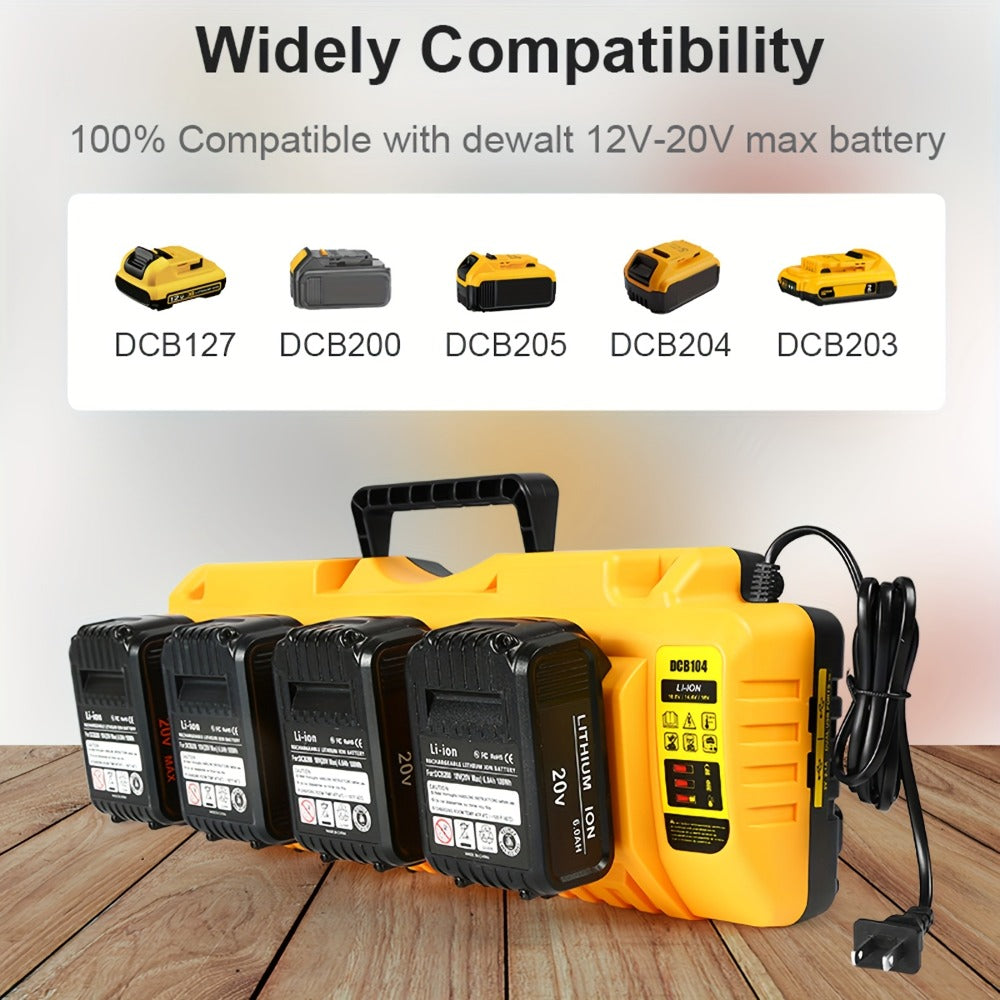 4-Port Dewalt Battery Charger DCB104 12V 20V Max 2 USB Ports
