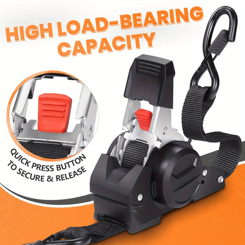 Retractable Ratchet Straps with Extension Strap ¨C Heavy Duty Auto Self-Retracting Tie Down Cargo Straps for Truck Trailer Motorcycle Moving & Appliances