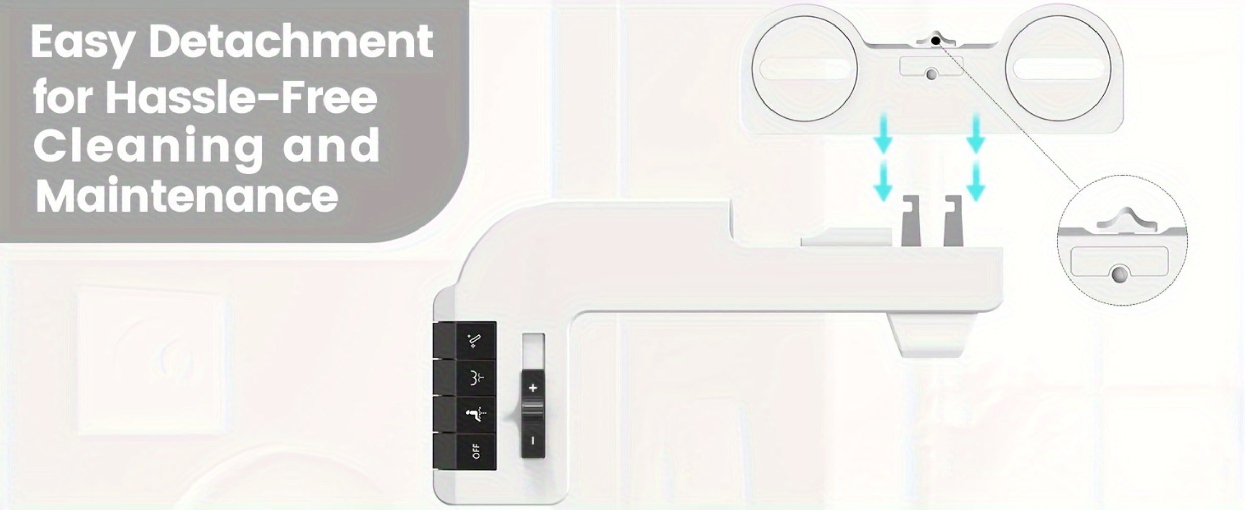 Bidet Attachment for Toilet - Dual Retractable Nozzle Non-Electric Self-Cleaning Fresh Water Bidet Sprayer, Adjustable Water Pressure, Fits Most Toilets, Brass T-Adapter & Metal Hose Included, Easy Install