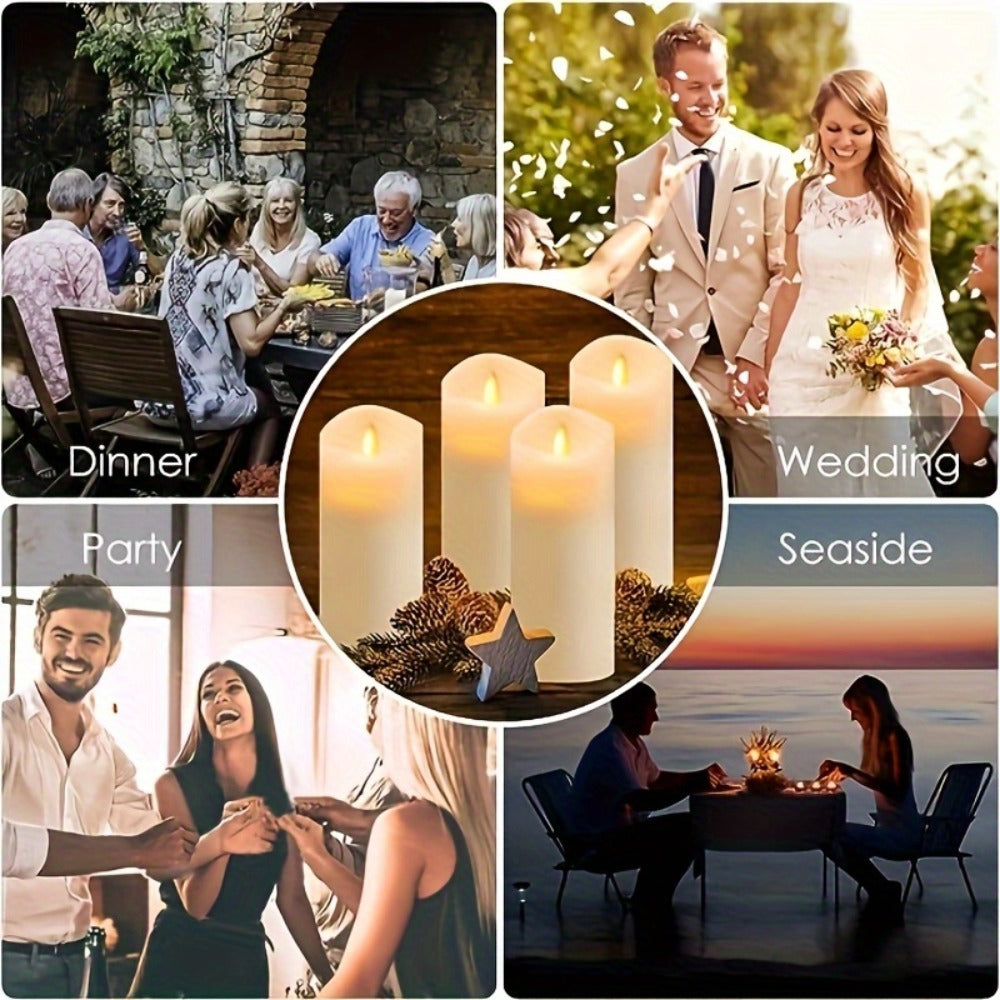 Flameless LED Candles 24pcs with 4 Remote Controls Timer Waterproof IP44 Battery Operated 4 5 6 Inch Warm White for Wedding Halloween Home Decor Indoor Outdoor