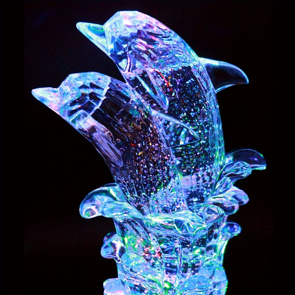 LED Dolphin Figurine Multi-Color Changing Light Home Decor Birthday Gift Bedroom Decoration