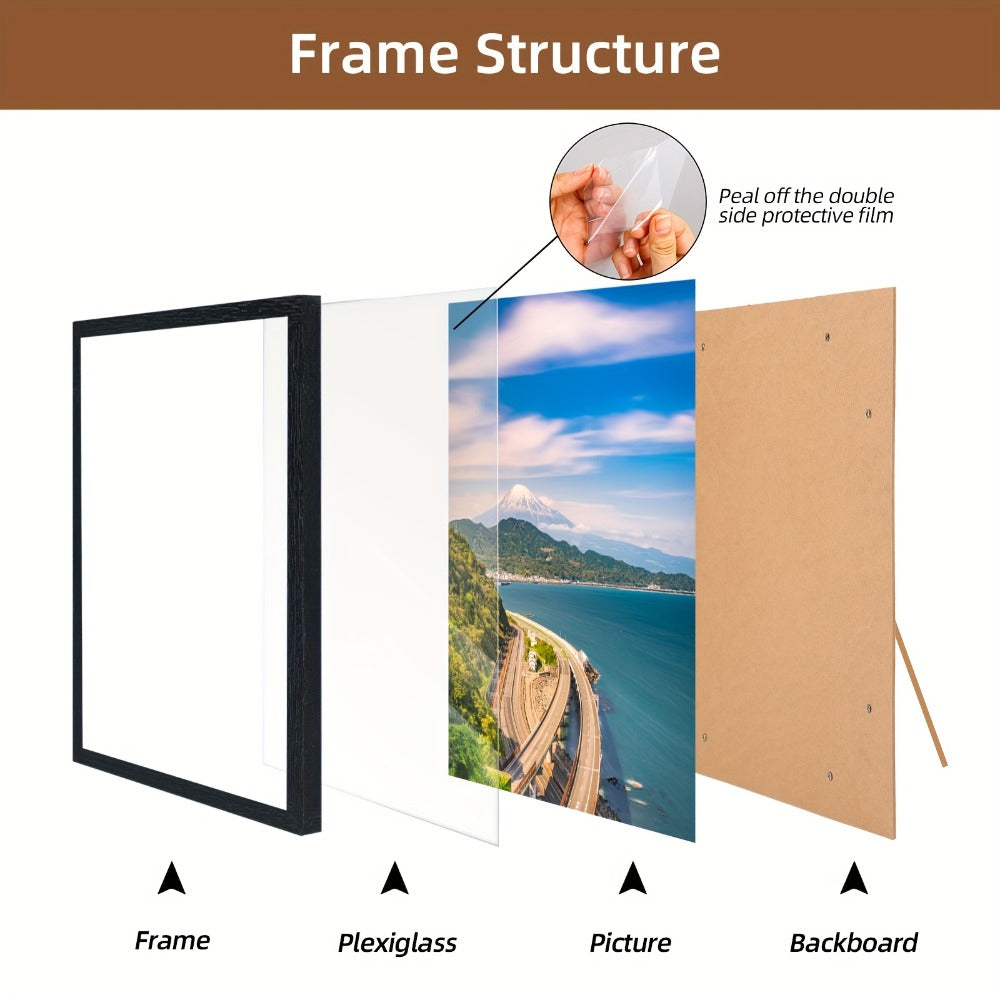 Picture Frames Collage Wall Decor 15pcs - Photo Gallery Frame Set Multi Size 8x10 5x7 4x6 for Wall Mounting & Tabletop Display, Family Photo Board, Black Frames for Home, School & Holiday Decor