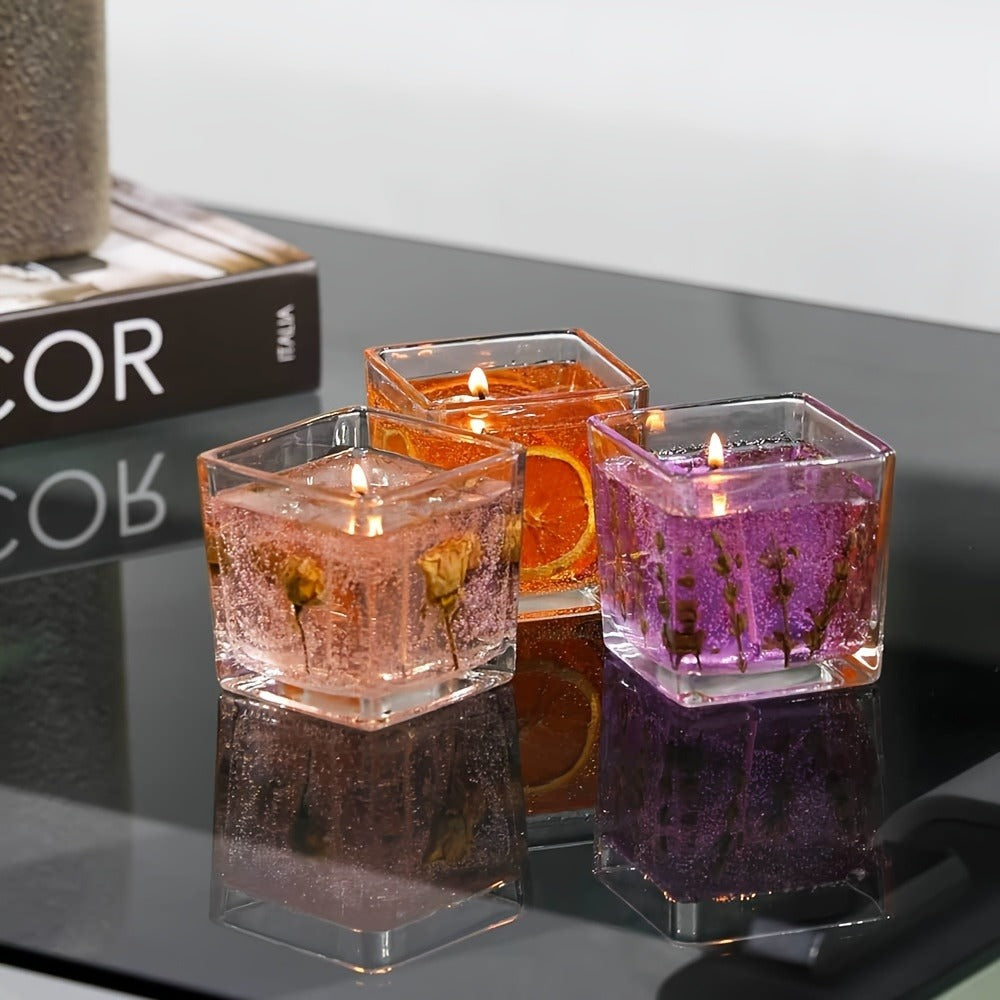 Floral Scented Candle 550g with True Flower Inlay ¨C Large Botanical Candle in Glass Jar, Rose & Lavender Fragrance, Luxury Aromatherapy Home Decor, Perfect Birthday & Gift Candle for Women