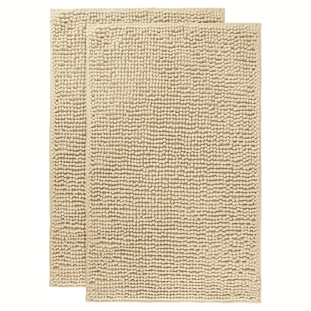 Chenille Bath Rug Extra Thick Soft Absorbent Non-Slip Bathroom Mat Machine Washable, Multiple Sizes & Colors
