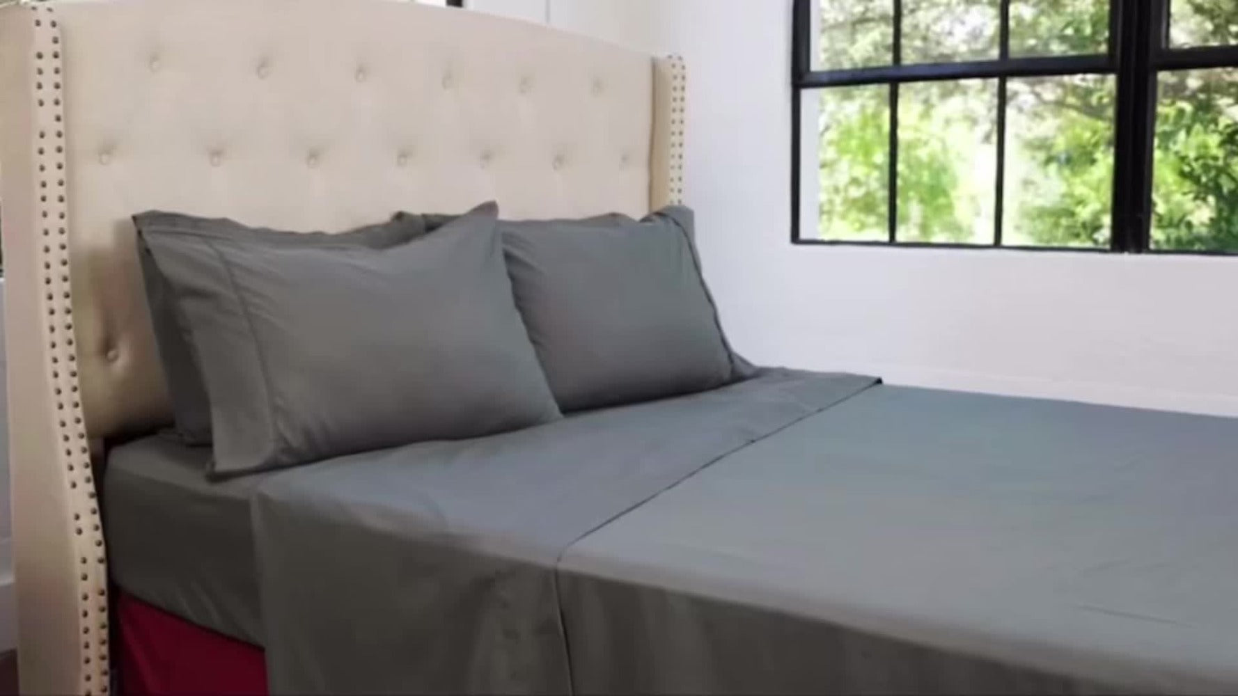 Cooling Fitted Sheet Bamboo Blend Ultra-Soft Deep Pocket Bed Sheet for Hot Sleepers Twin Full Queen King Size Machine Washable Breathable Cooling Bedding White Black Gray Navy Purple Apricot