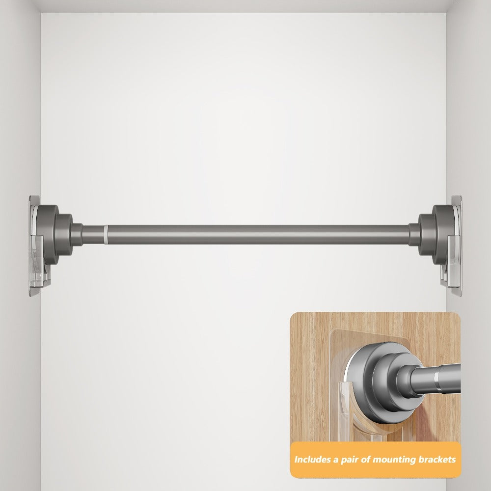 Tension Rod Stainless Steel No Drill - Adjustable Curtain Rod for Wardrobe Bathroom Bedroom, Clothes Drying Rod, Multiple Sizes & Colors
