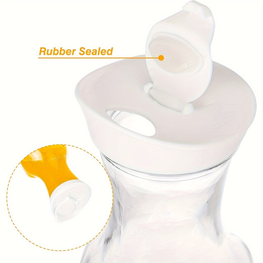 Glass Carafes with Lids Set of 4 - 1.5L Beverage Pitcher for Iced Tea, Cold Brew Coffee, Milk & Cold Drinks