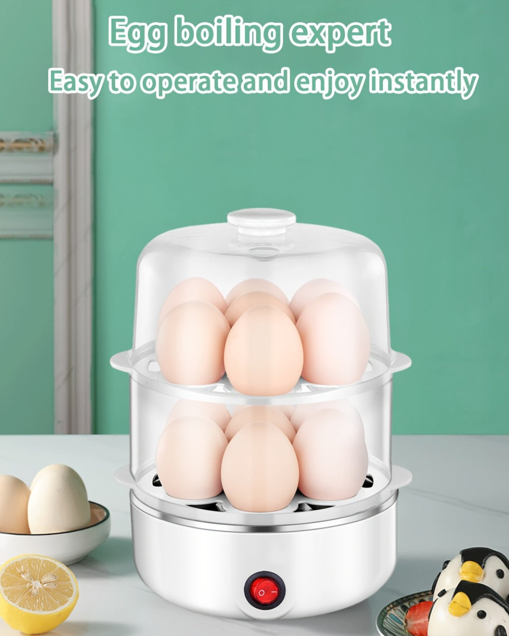 Egg Steamer Stainless Steel Mini Breakfast Machine Single Double Layer Multi-Functional Egg Cooker for Home Dormitory Student Dorm Back to School Holiday Gift