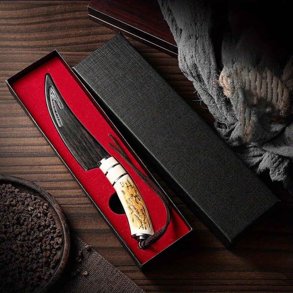 Butcher Knife Professional Bone-In Meat Cleaver Razor Sharp Blade with Patterned Design & Ergonomic Comfort Grip Handle ¨C Heavy Duty Kitchen Chef Knife for Poultry & Meat Cutting