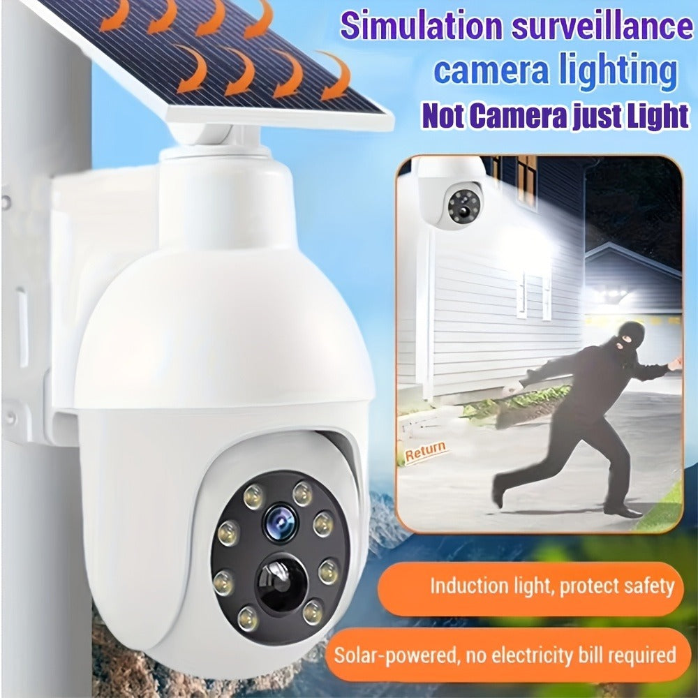 Solar Security Light with Fake Camera Design ¨C Motion Sensor Outdoor LED Warning Light, Solar Powered, Weatherproof, Dummy Camera Style Deterrent for Home, Yard, Garage & Driveway