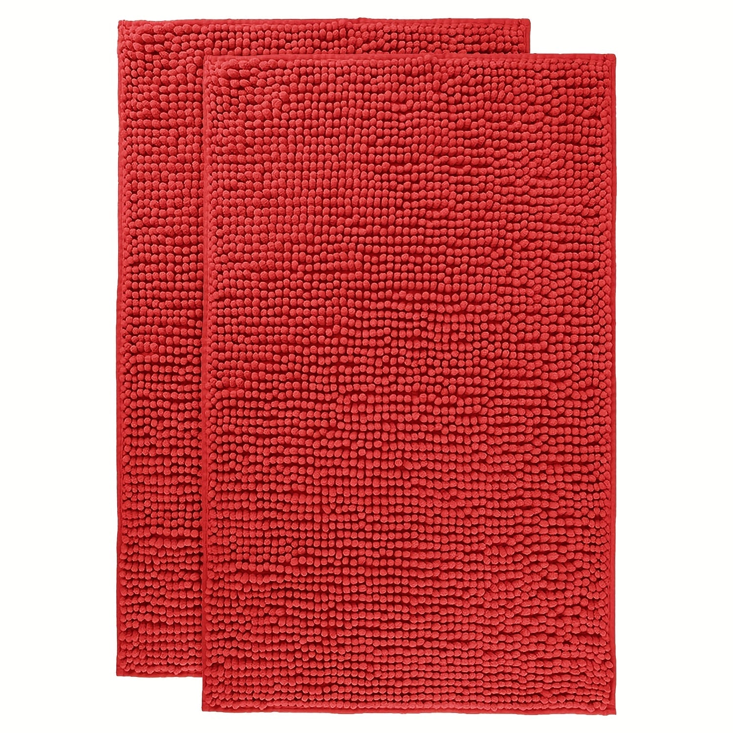 Chenille Bath Rug Extra Thick Soft Absorbent Non-Slip Bathroom Mat Machine Washable, Multiple Sizes & Colors