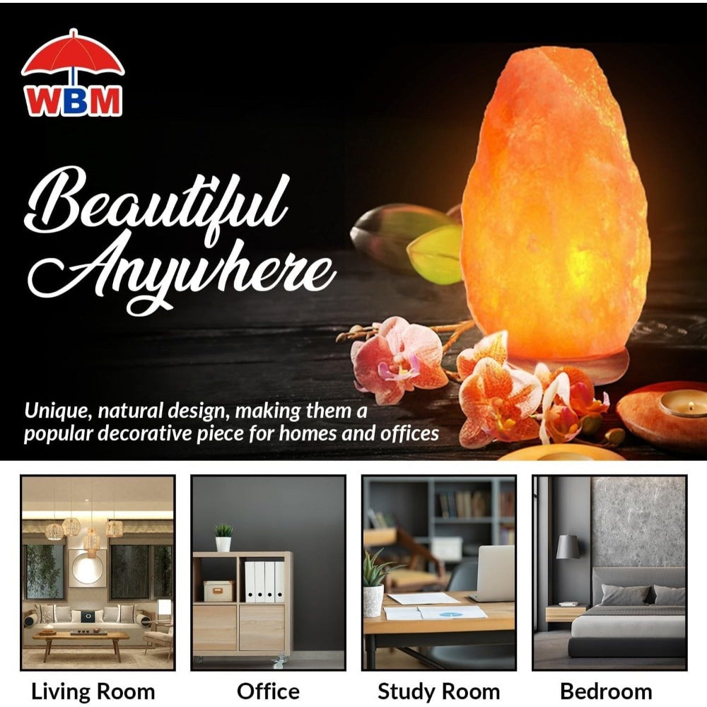 Himalayan Salt Lamp Set of 2 ¨C 4-7 lbs Natural Pink Crystal Salt Lamps with Neem Wood Base & USB Dimmer Switch, Warm Soothing Glow for Bedroom Relaxation Yoga Meditation Home Decor