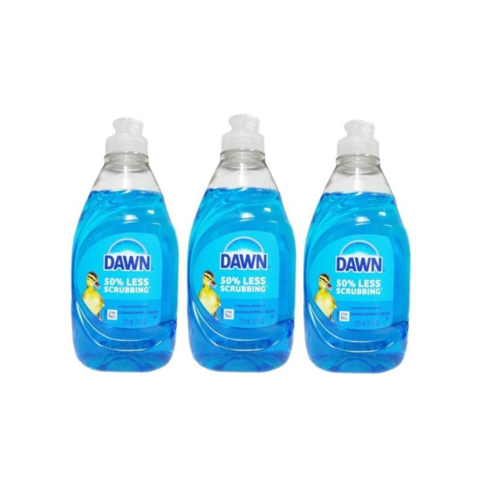 Dawn Ultra Dish Soap Original Scent 7.5 oz - Pack of 3, Grease-Cutting Dishwashing Liquid with 3x Cleaning Power, Leaves Dishes Squeaky Clean, Value Multi-Pack for Home Kitchen