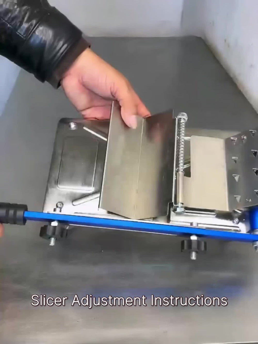 Manual Meat Slicer ¨C Stainless Steel Food Slicer with Adjustable Thickness, Sharp 430 Steel Blade for Slicing Frozen Meat, Vegetables & Fruits, Durable, Easy to Clean, Home Kitchen Cutter