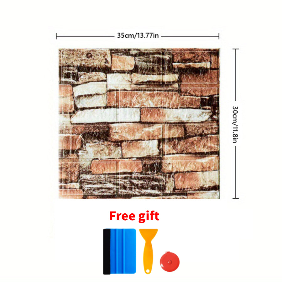 3D Peel and Stick Wood Grain Wallpaper Panels 50/100pcs - Self-Adhesive Waterproof PVC Foam Wall Tiles, Anti-Collision Textured Wall Decor for Bedroom Living Room Kitchen DIY Renovation Cut-to-Fit