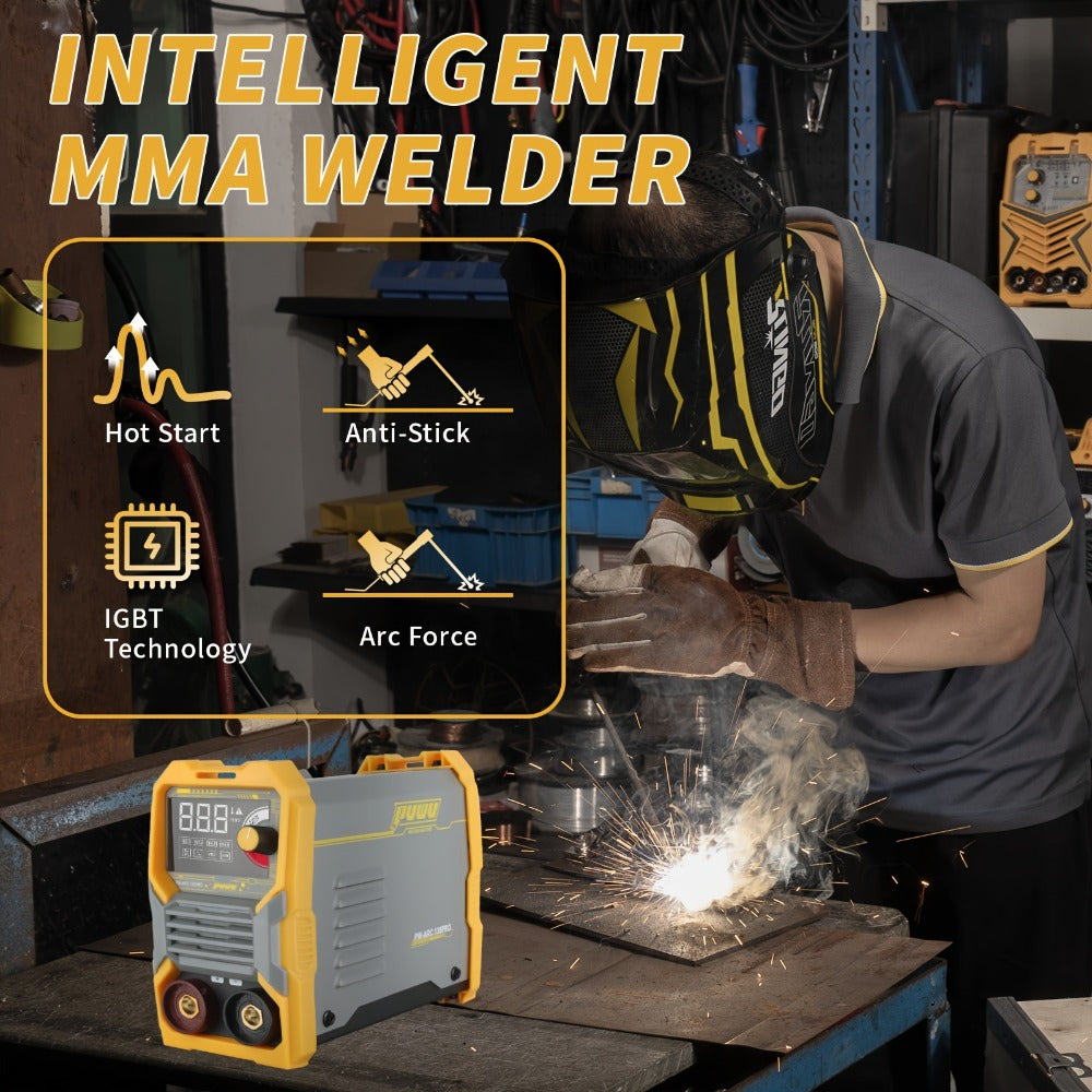 135A 110V MMA Arc Welder Stick Lift TIG 2-in-1 DC Inverter Welder LCD Digital Display Hot Start Thermal Protection Portable Welding Machine