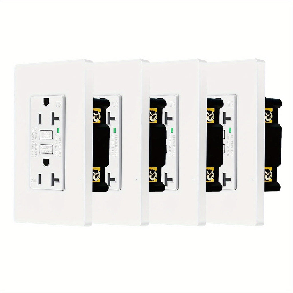 GFCI Outlet 20 Amp Tamper Resistant WR Weather Resistant with Wall Plate ETL Listed LED Indicator Test Reset Button Ground Fault Circuit Interrupter for Bathroom Kitchen Garage 2 4 6 10 20 Pack Black White