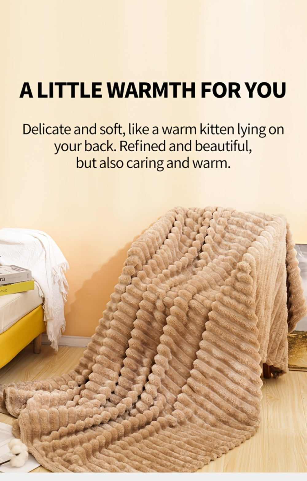 500gsm Heavy Plush Blanket ¨C Ultra Thick Soft Warm Fluffy Blanket for Bed, Sofa & Travel, Baby to Double Size, 5 Colors