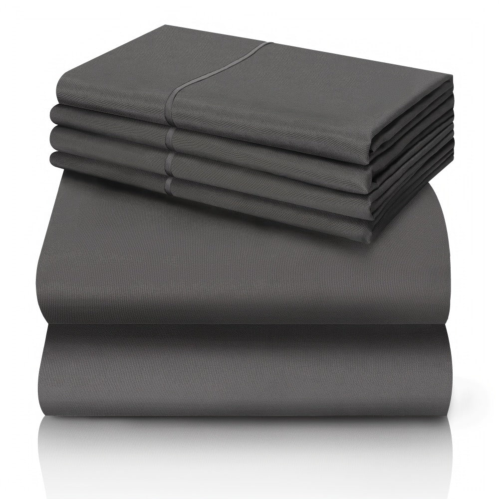 California King Sheet Set 6-Piece Breathable Cooling Bed Sheets Ultra-Soft Hotel Luxury Microfiber 18 Inch Deep Pocket Wrinkle Fade Resistant Flat Sheet Fitted Sheet 4 Pillowcases Multiple Colors