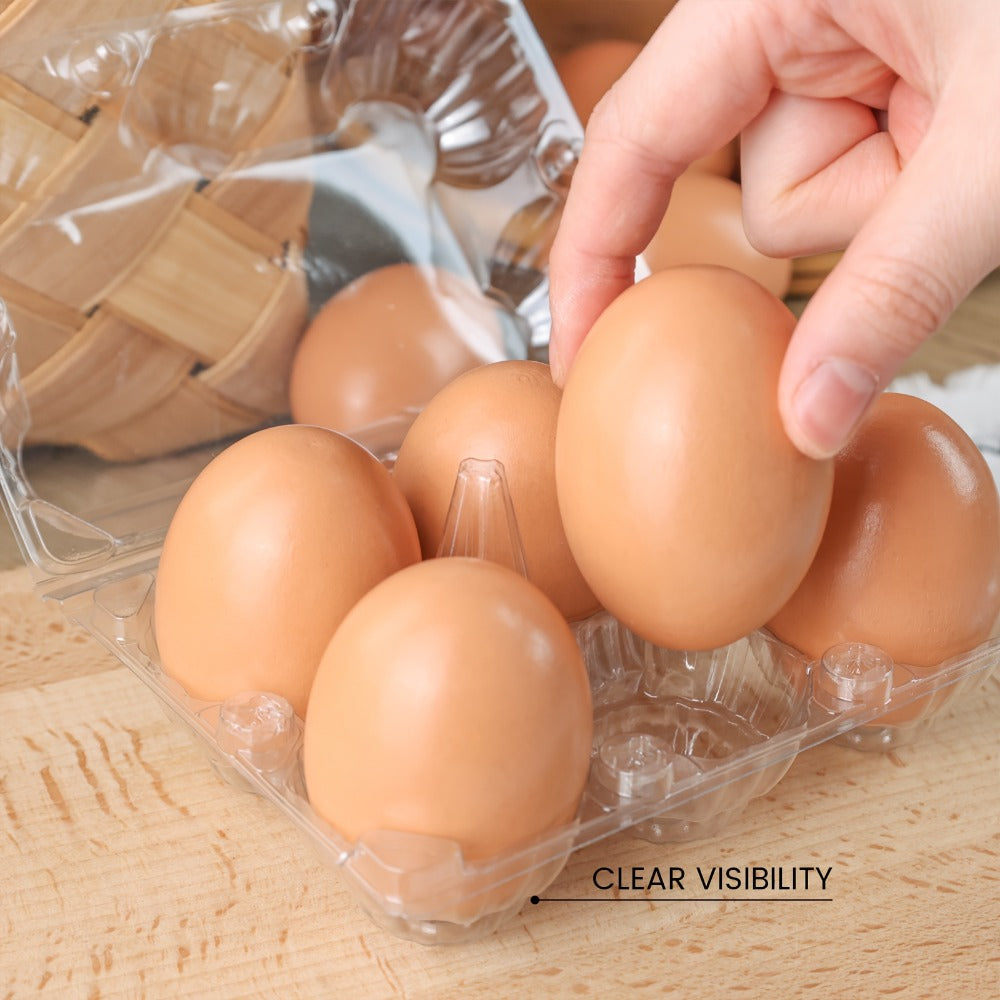 Plastic Egg Cartons, 60 Pack Clear 6-Cavity Reusable Egg Holders with 4 Label Stickers ¨C Bulk Egg Carton Set for Home, Ranch, Chicken Farm, Market Display, Kitchen Storage and Refrigerator