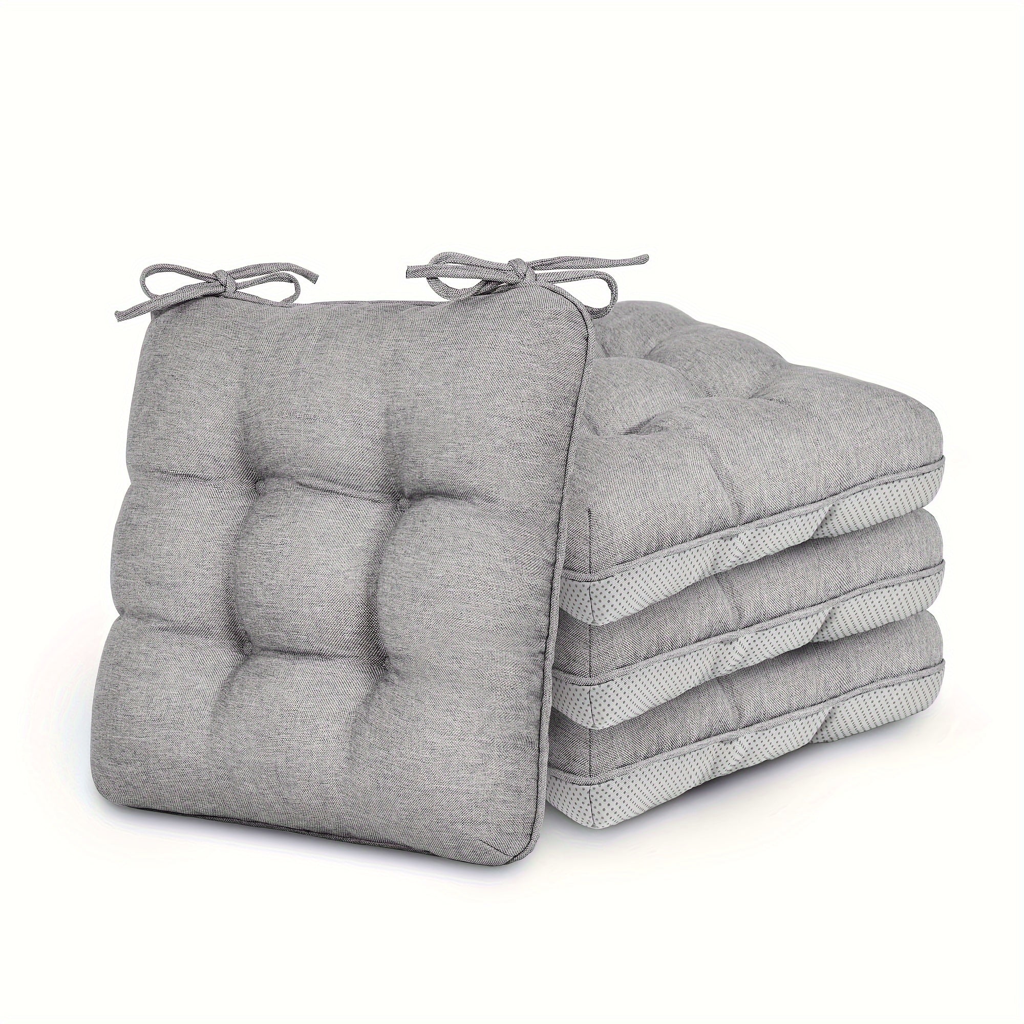 Memory Foam Chair Cushions 4/8 Pack, Non-Slip Seat Pads for Dining Chairs, Kitchen, Office & Patio ¨C Indoor Outdoor Chair Pads M/L Size