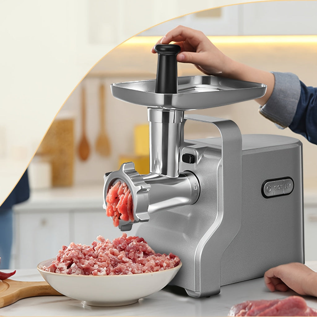 Electric Meat Grinder 5-in-1 with Sausage Stuffer Vegetable Slicer Tomato Juicer Kubbe Kit 3 Grinding Plates 3 Speed Settings 4.5 lbs per Min