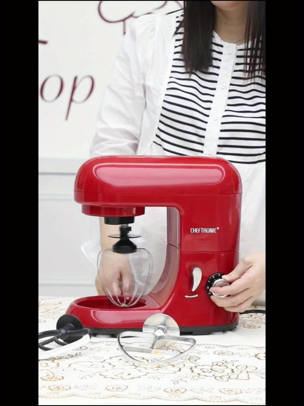 Stand Mixer 4.5 Qt Tilt-Head 500W Electric Kitchen Mixer 6-Speed Multifunctional with Dough Hook Whisk Flat Beater Household Baking Mixer Green US Plug