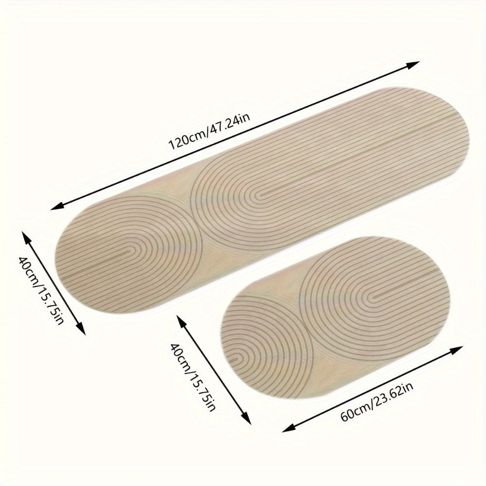 Anti-Fatigue Kitchen Mat Non-Slip Absorbent Standing Mat for Kitchen Laundry Room Hallway Bathroom Entryway Door Mat Comfort Floor Pad Striped Design
