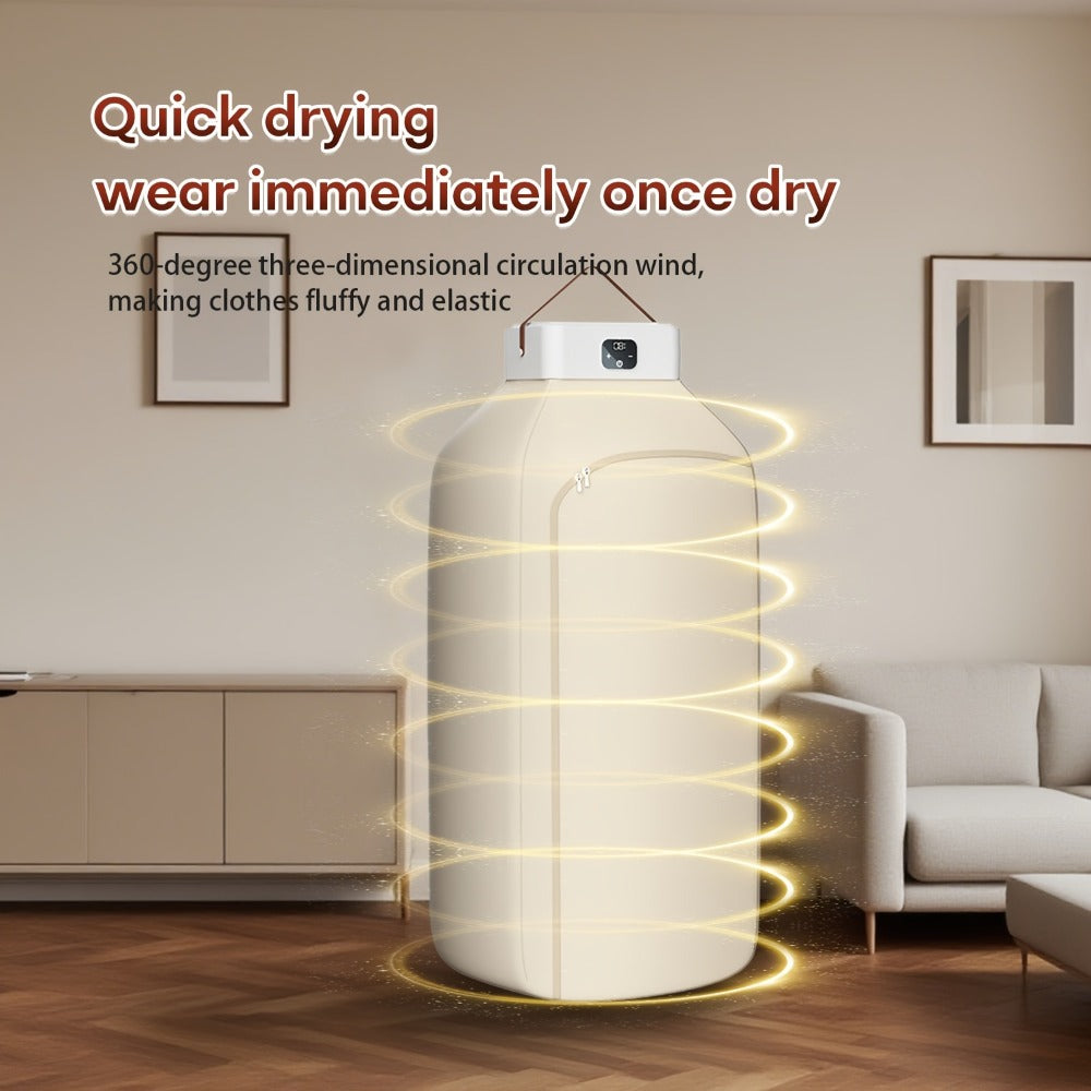 Foldable Clothes Dryer Smart Touch Screen Two-Speed Control Timer Function with Dry Bag Quick Drying Compact Design for Apartments Dorms RVs Home Upgraded Economic