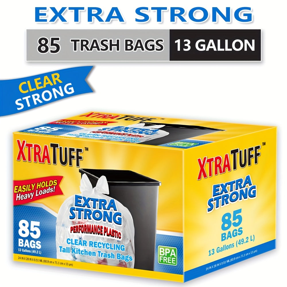 13 Gallon Trash Bags Heavy Duty ¨C Expandable Drawstring & Clear Garbage Bags, Leak-Resistant Odor-Control Liners for Kitchen, Bedroom, Office, Outdoor Use (44/85/104/170/180/360 Count)