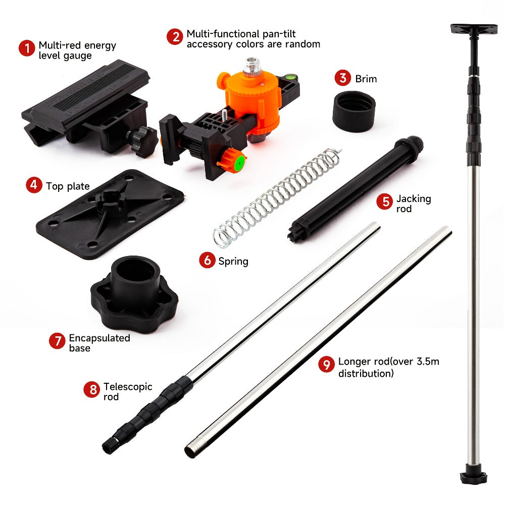 Telescoping Laser Level Pole 15.4ft / 4.7m ¨C Adjustable Extension Rod with 1/4¡±-20 & 5/8¡±-11 Thread Mount for Rotary and Line Lasers, Professional Surveying & Construction Staff