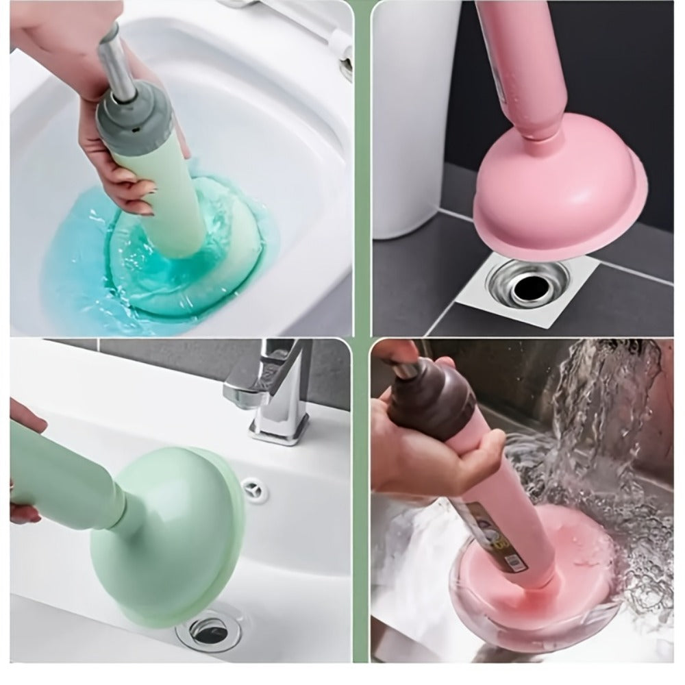 Flexible High-Pressure Drain Pipe Clog Remover - Manual Toilet Plunger & Pipe Dredging Tool, Durable Plastic Drain Cleaner for Bathroom Sink Shower Kitchen Drain, No Electricity Needed, Green