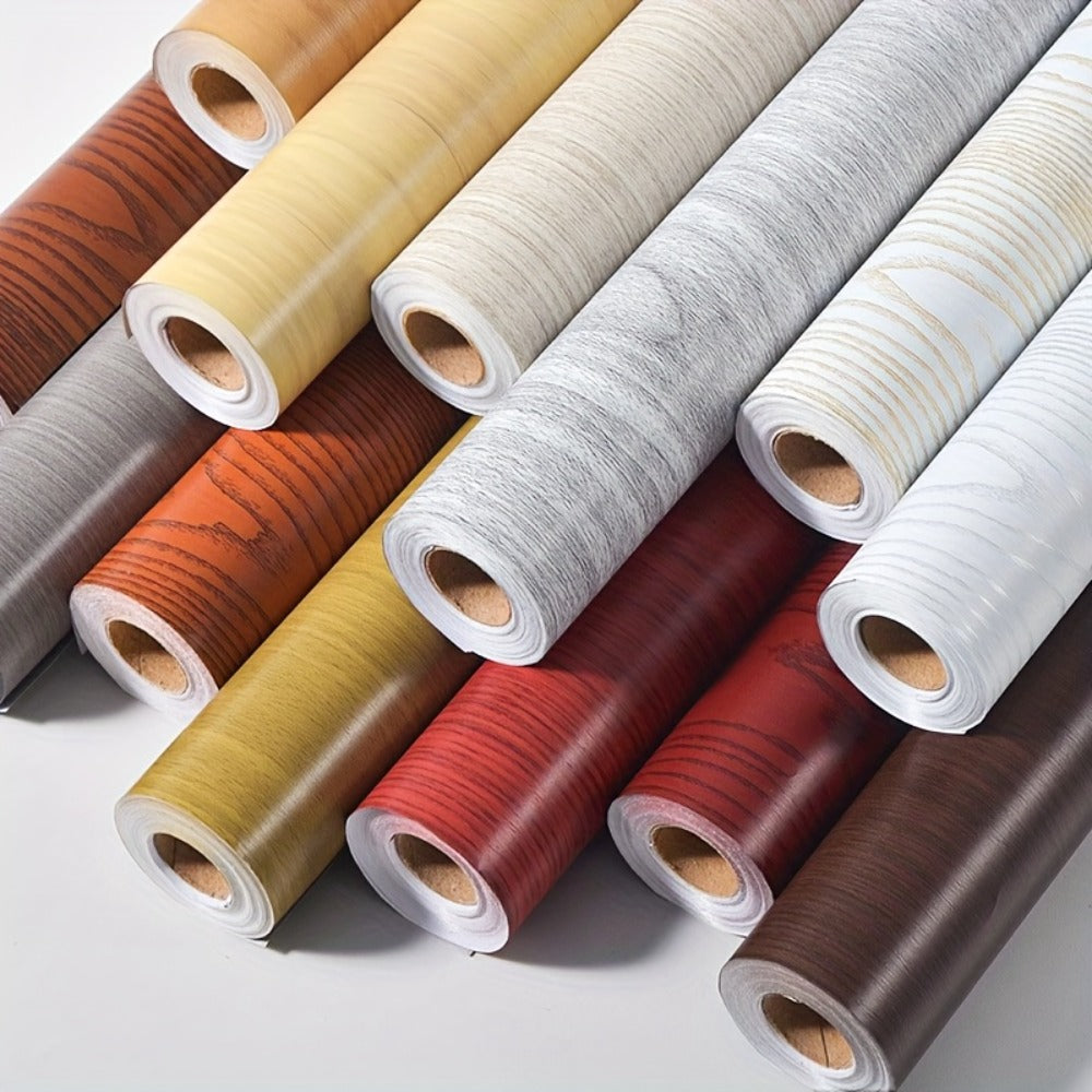 Wood Grain Door Sticker Self-Adhesive Removable Peel & Stick Door Wrap Film Waterproof Vinyl Decal for Interior Door Renovation Home Decor Room Makeover Easy Install