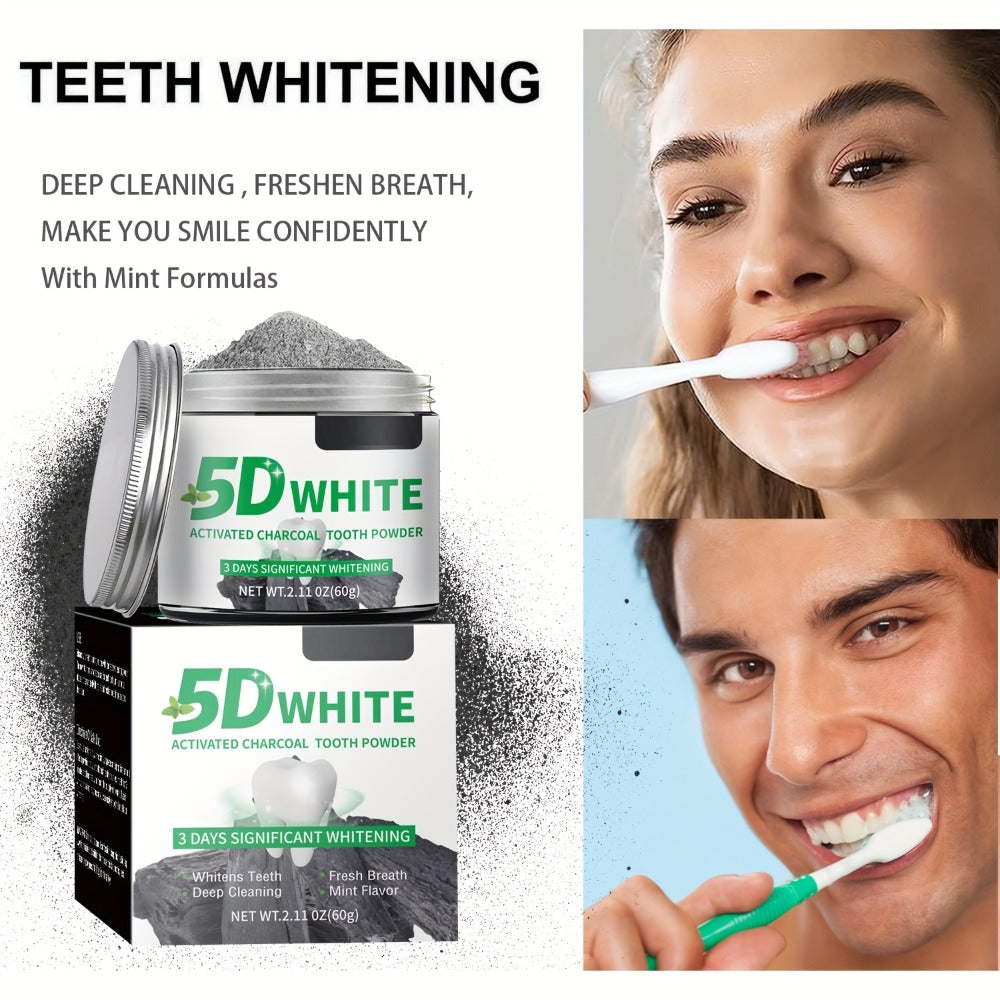 Bamboo Charcoal Tooth Powder 30g Whitening Teeth Powder with Mint Extract Stain Removal Fresh Breath Deep Cleansing Natural Activated Charcoal Toothpowder for Whiter Teeth Daily Oral Care