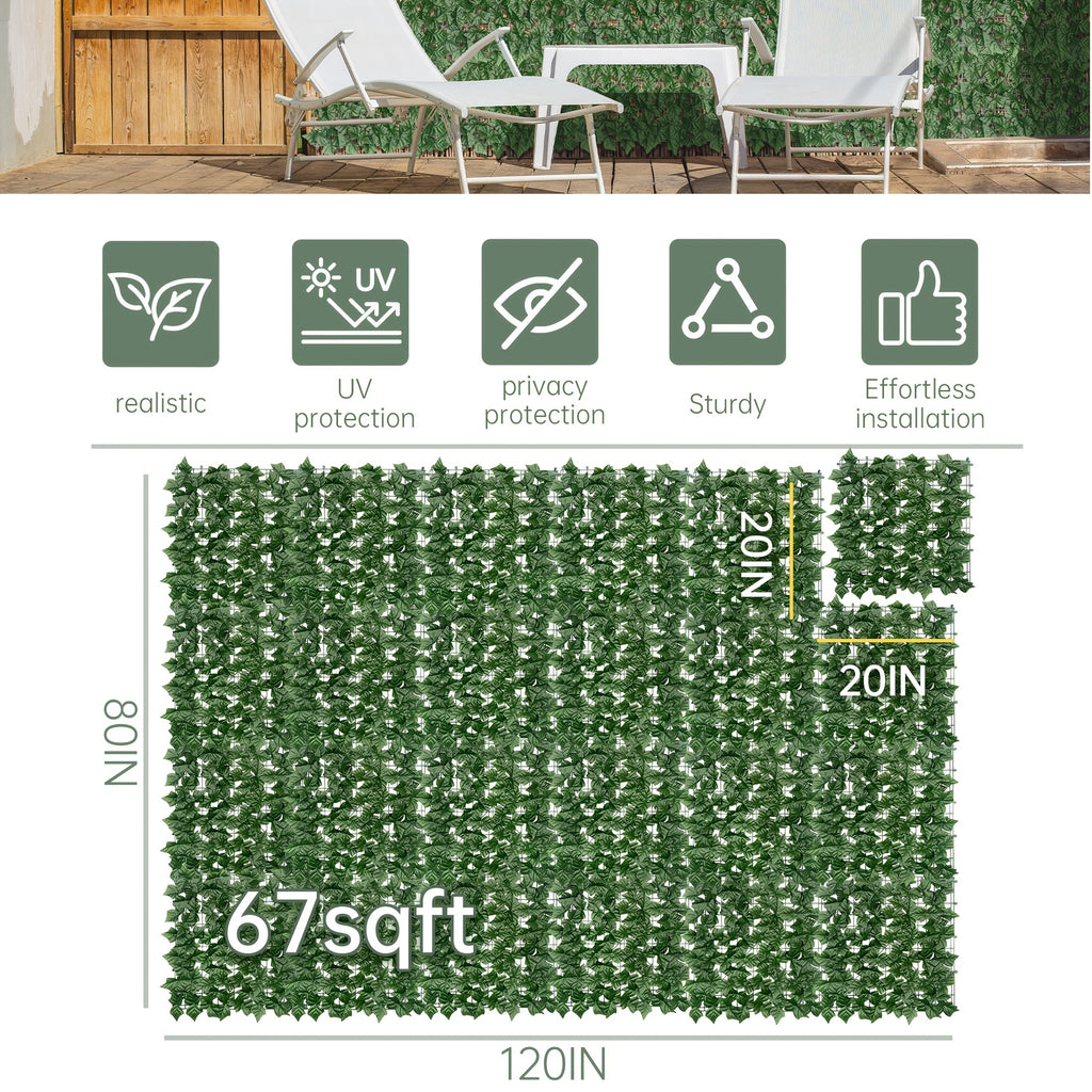 Artificial Ivy Privacy Fence Screen ¨C UV-Resistant Faux Ivy Hedge Panel for Outdoor Patio, Garden, Balcony & Fence Cover | Realistic Greenery Wall Decor | Multiple Sizes Available