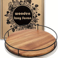 12¡± Wooden Rotating Storage Rack Turntable Organizer Kitchen Pantry Countertop Cabinet