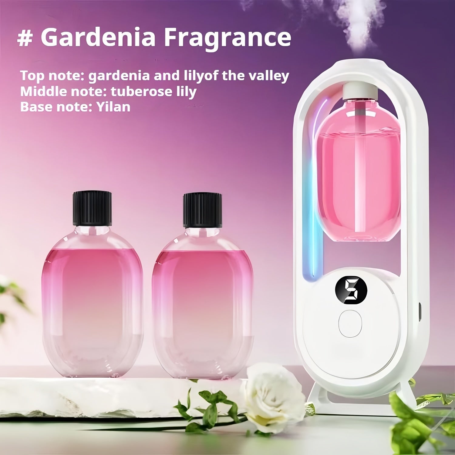 Aromatherapy Diffuser with Essential Oils 2-in-1 Humidifier - Hotel Scent Home Fragrance Machine with Natural French Essential Oils, Ultrasonic Spray, LED Ambient Light, Whole House Air Freshener for Bedroom, Living Room, Office