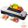 Vacuum Sealer Machine 6-in-1 Automatic Food Sealer 65Kpa Powerful Suction with Bags Cutter & Hose ¨C Sous Vide Compatible Food Storage Vacuum Sealer for Dry & Moist Foods