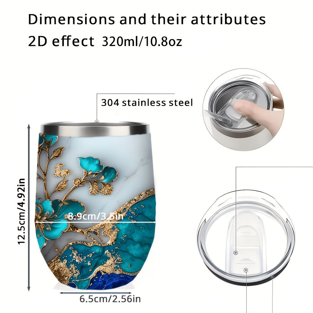 Insulated Stainless Steel Travel Mug with Leak-Proof Lid, Double-Walled Vacuum Tumbler Reusable Coffee Cup for Hot & Cold Drinks, Unique Design Travel Cup for Outdoor School Office Gift