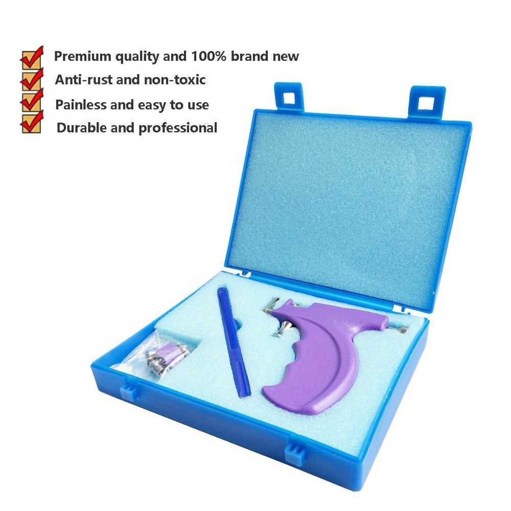 Ear Piercing Gun Kit with 24pcs Stainless Steel Studs ¨C Professional Self Piercing Tool for Ear & Nose with Marking Pen, Safe & Easy to Use for Home & Salon