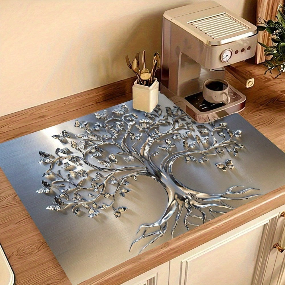 Stove Top Cover Mat Classic Tree Design | Heat-Resistant Decorative Stove Protector Pad with Branches & Leaves | Non-Stick Kitchen Cooktop Cover for Gas Stove Induction Oven