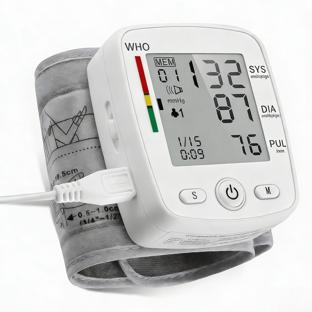 Wrist Blood Pressure Monitor Rechargeable - Digital BP Monitor with Large LCD, Voice Broadcast, 2¡Á99 Memory & USB Charging, Portable Wrist Cuff for Home & Travel, Optional Bundle with Pulse Oximeter