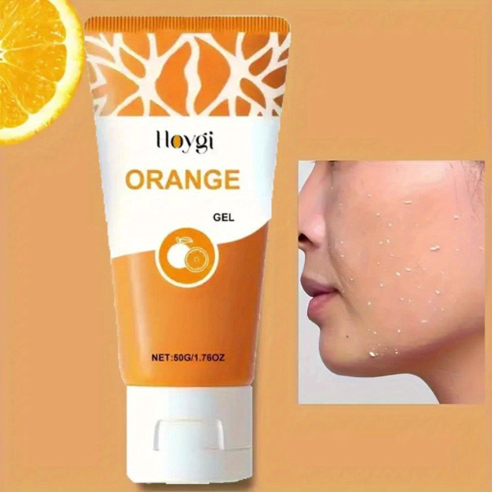 Exfoliating Gel Orange Enzyme 50g with Hyaluronic Acid Vitamin C - Gentle Face Body Scrub Gel for All Skin Types Clear Essence Exfoliator 1/2/3/4 Bottles
