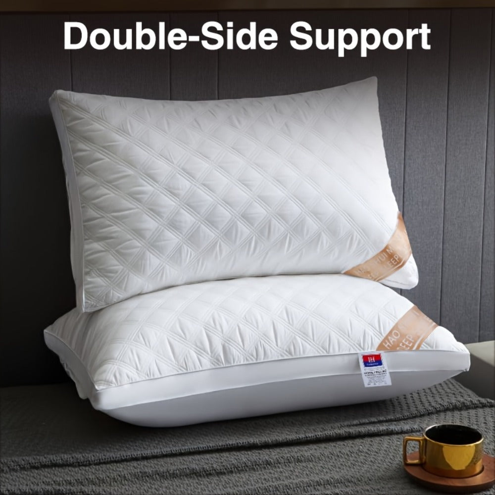 Queen Size Pillows for Side Sleepers ¨C 800g Heavyweight Hotel Collection, Hypoallergenic Down Alternative, Ultra-Plush & Resilient, Machine Washable 20x30 Inches ¨C Available in 1, 2 & 4 Pack (White/Gray)