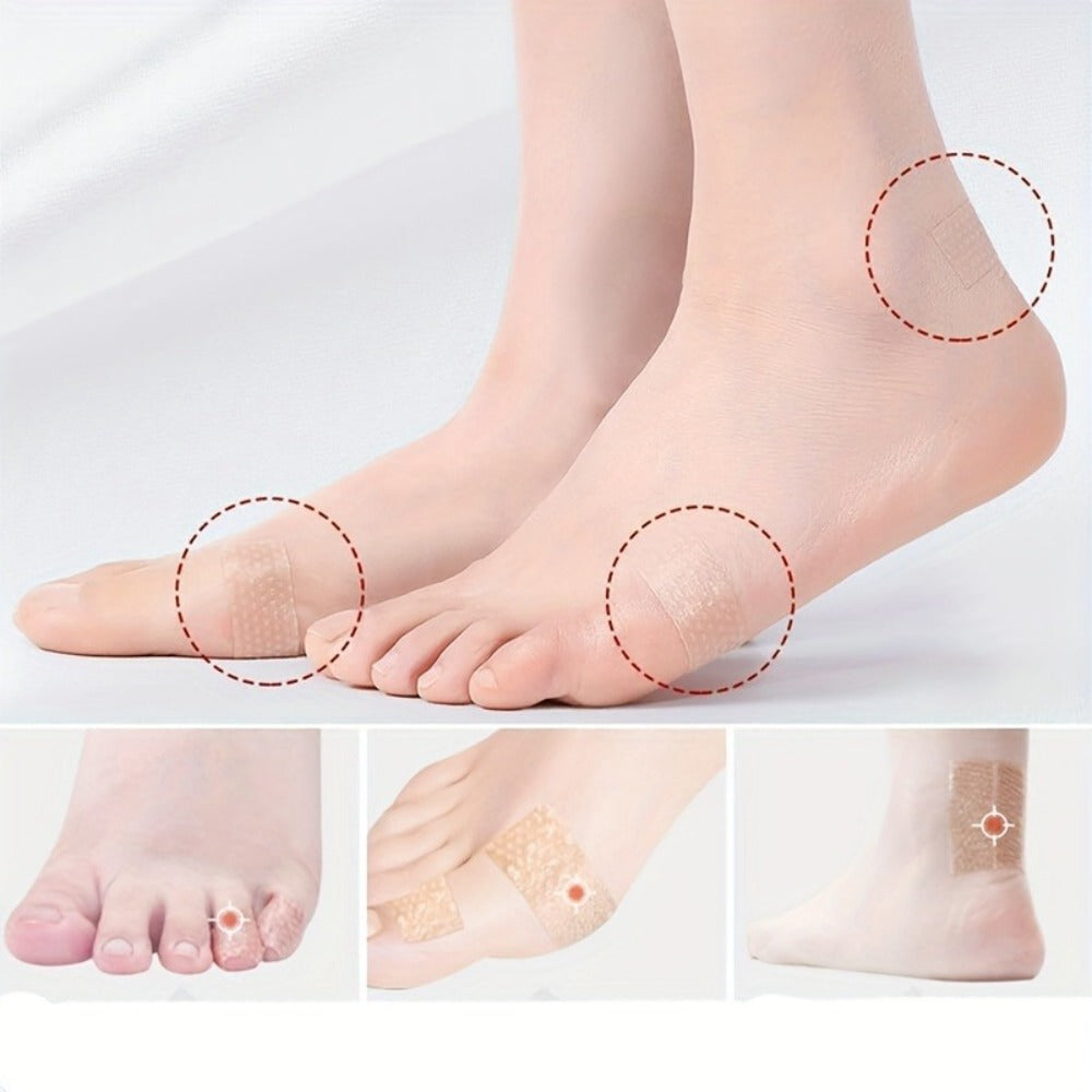 Silicone Gel Blister Bandages 3 Rolls - Transparent Heel Protector Tape, Flexible Breathable Adhesive Pads for Foot Heel Toe Hand, Anti-Friction Shoe Blister Prevention, Foot Care Essentials